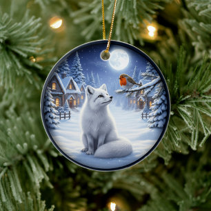 Bezaubernde festliche Weihnachtsszene Keramik Ornament