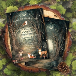 Bezaubernde Forest Baby Shower Twinkle Lights Einladung