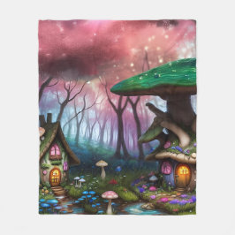 Bezaubernde Forest Dreamscape Mushroom Fantasy Fai Fleecedecke