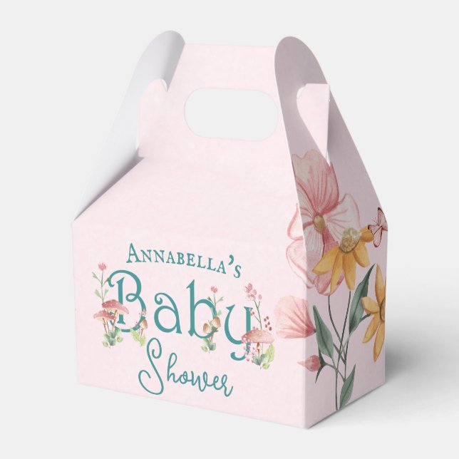 Bezaubernde Forest Fairy Garden Pink Babydusche Geschenkschachtel (Vorderseite)