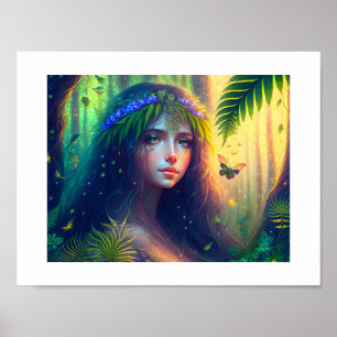 Bezaubernde Forest Nymph Digitale Kunst Poster