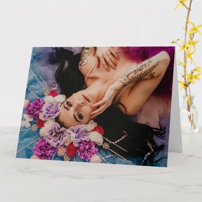 bezaubernde Frauenkarte Karte (Gelbe Blume)