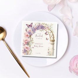 Bezaubernde Gartenpastellschmetterlinge Babydusche Serviette