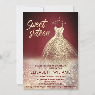 Bezaubernde goldene Kleidung, glänzend ombre Einladung