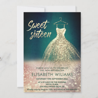 Bezaubernde goldene Kleidung, glänzend ombre Einladung