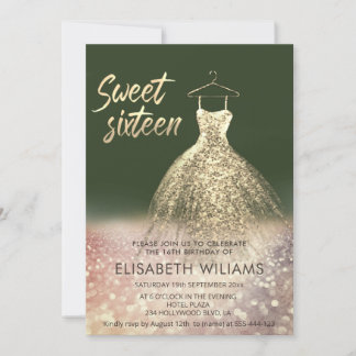 Bezaubernde goldene Kleidung glänzend ombre rot i Einladung