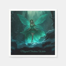 Bezaubernde grüne Fee Winterwald Weihnachten