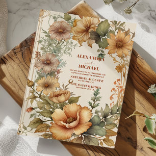 Bezaubernde Hochzeit im Garten Jugendstil Einladung