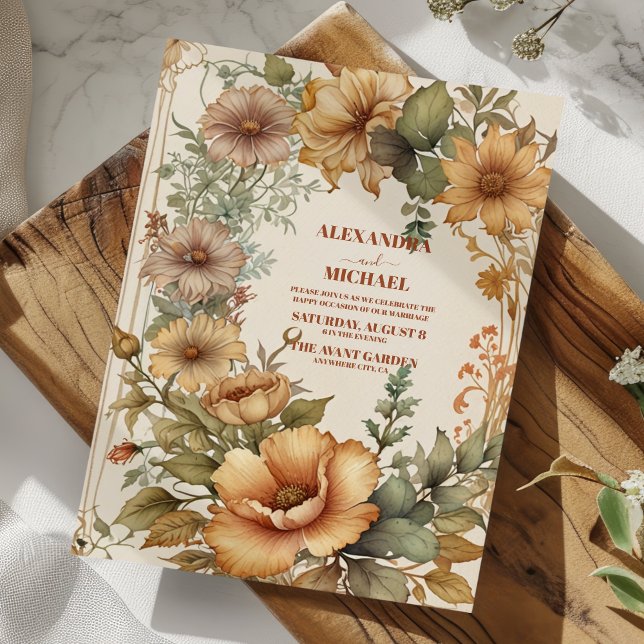 Bezaubernde Hochzeit im Garten Jugendstil Einladung (Von Creator hochgeladen)