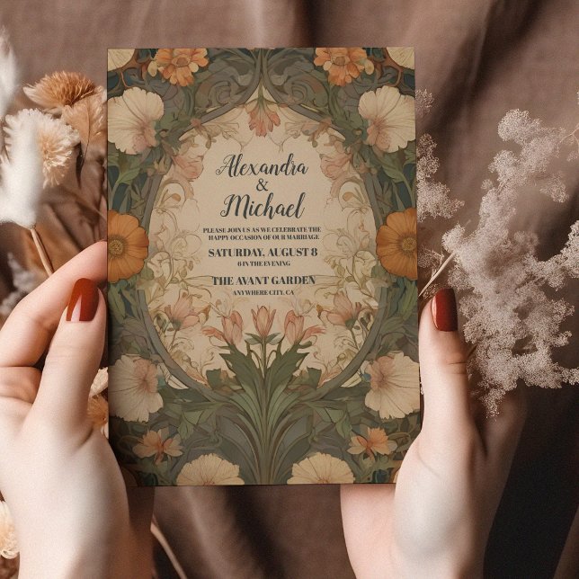 Bezaubernde Hochzeit im Garten Jugendstil Einladung (Von Creator hochgeladen)