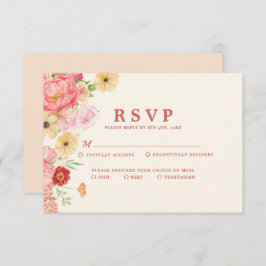 Bezaubernde Hochzeit mit Aquarellblütenbutter RSVP Karte