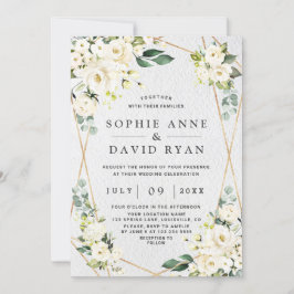 Bezaubernde Hochzeit mit weißer Blüte Einladung
