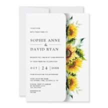 Bezaubernde Hochzeit von Wasserfarben-Sonnenblumen