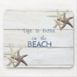Bezaubernde Holztextur, Starfish, Strand Mousepad