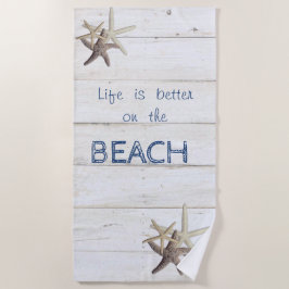 Bezaubernde Holztextur, Starfish, Strand Strandtuch