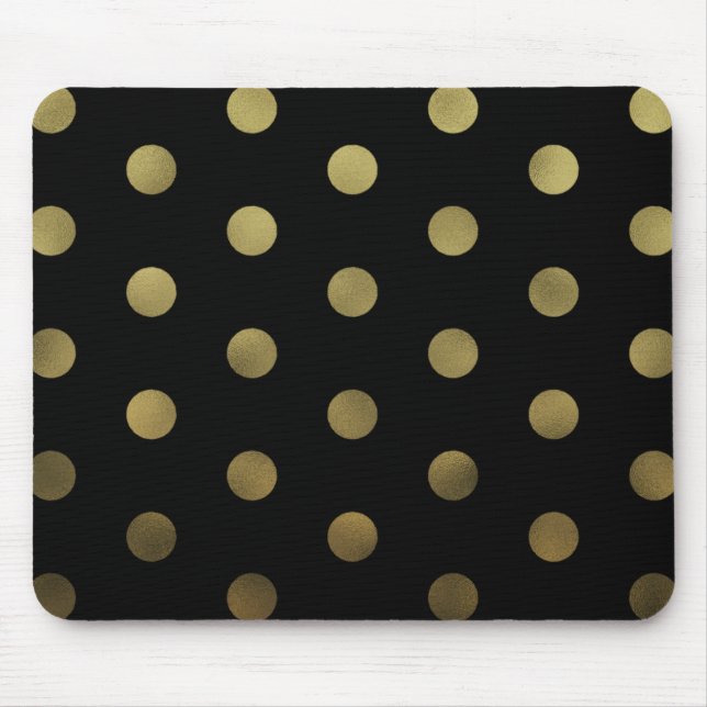 Bezaubernde Imitat-Goldpolka-Punkte modernes Mousepad (Vorne)