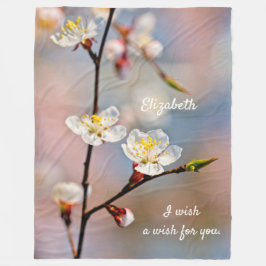 Bezaubernde japanische Apricot-Blume Fleecedecke