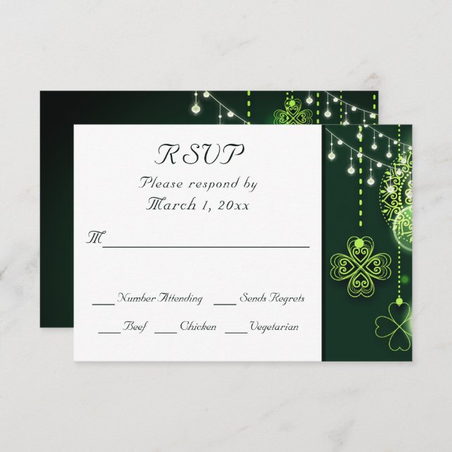 Bezaubernde keltische Hochzeiten RSVP Karte (Vorne/Hinten)