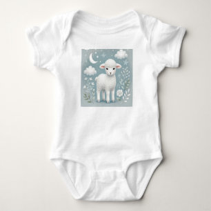 Bezaubernde Lamm-Moon-Wolken Baby Strampler