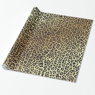Bezaubernde Leopard-Druck-und Imitat-Goldfolie Geschenkpapier