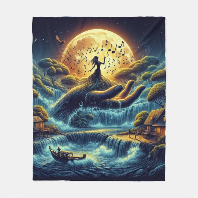 Bezaubernde Mondlichtserenade Fleecedecke (Vorderseite)