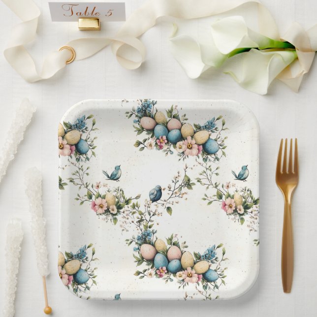 Bezaubernde Ostergeburten und Blütenfrüchte Pappteller (Hochzeit)