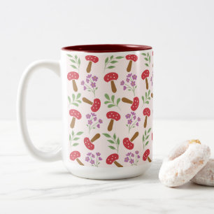 Bezaubernde Pilze und Blüten Zweifarbige Tasse