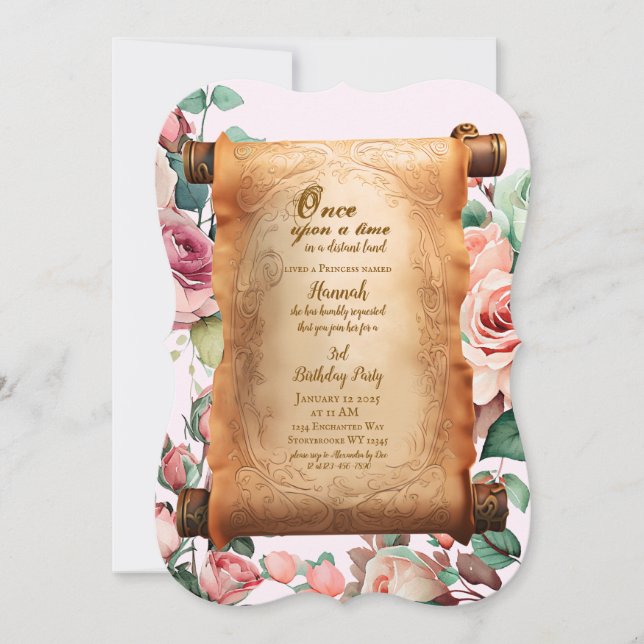 Bezaubernde Prinzessin Drittes Party Einladung zum (Vorderseite)