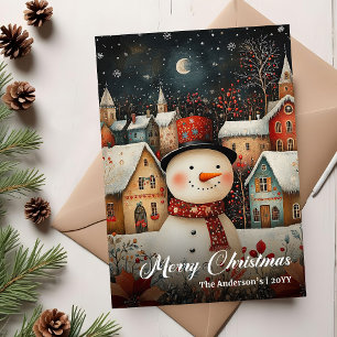 Bezaubernde retro-Weihnachtsszene als festliche Ka Feiertagskarte