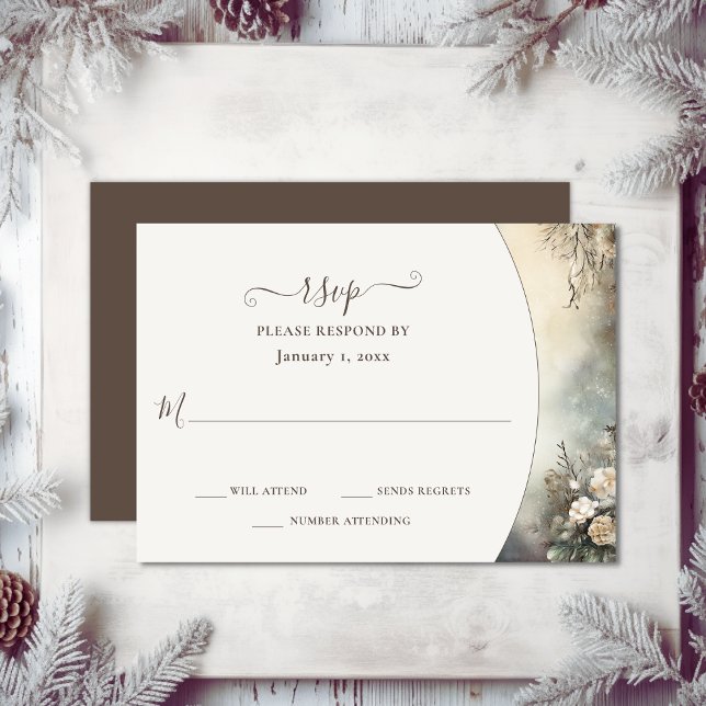 Bezaubernde romantische Wintergartenhochzeit RSVP Karte (Enchanting Romantic Winter Garden Floral Wedding RSVP Card)