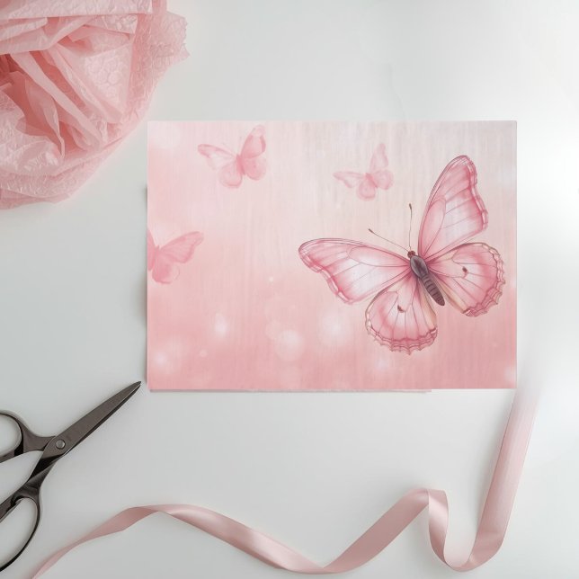 bezaubernde rosa Schmetterlinge Seidenpapier (Von Creator hochgeladen)