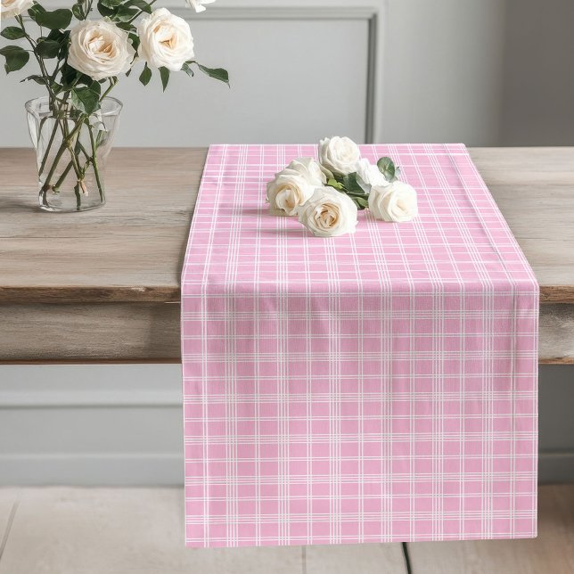 Bezaubernde rosa Tischläufer Gemütliches Dekor (Charming Pink Checkered Table Runner Cozy Decor)