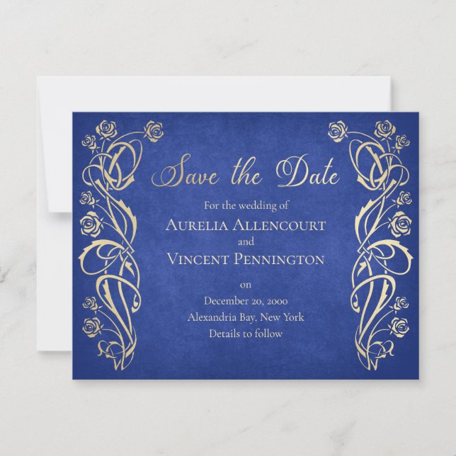 Bezaubernde Rose Hochzeit Save The Date (Vorderseite)