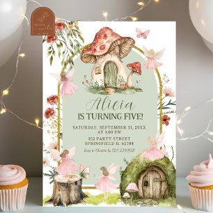 Bezaubernde Sage Green Forest Fairy Birthday Einladung