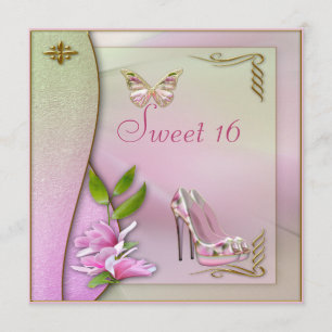 Bezaubernde Schuhe Magnolie u. Einladung