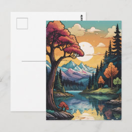 Bezaubernde Seepromenade Ruhe Sonnenuntergang Land Postkarte