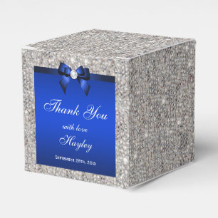 Bezaubernde silberne Paillette-blauer Geschenkschachtel
