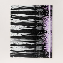 Bezaubernde Silhouette mit violetten Blumen Puzzle