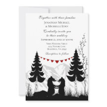 Bezaubernde Silhouette Mountain Bear Couple Weddin