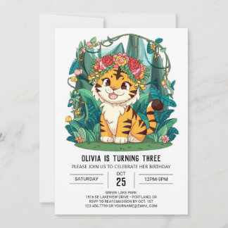 Bezaubernde Tiger Digital zum Geburtstag Einladung