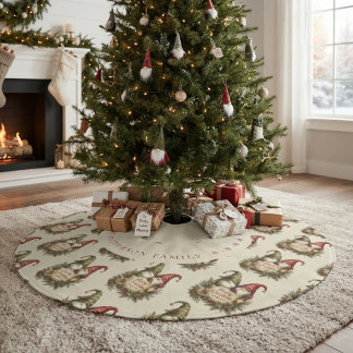 Bezaubernde Vintage-Weihnachtsgnome MH26 Polyester Weihnachtsbaumdecke