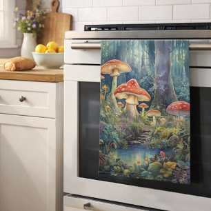 Bezaubernde Wald-Pilze   Mystische Fantasie Geschirrtuch