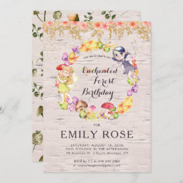 Bezaubernde Waldfamilie zum Geburtstag Einladung