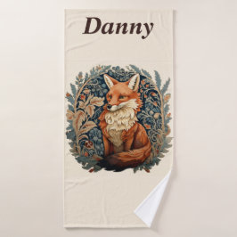 Bezaubernde Waldfoxen mit Individuelle Name Badhandtuch Set