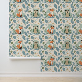 Bezaubernde Waldfreunde Fox & Owl Peel und Stick Tapete