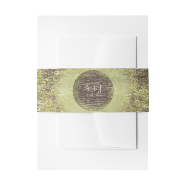 Bezaubernde Waldhochzeit mit rustikalen Bäumen Einladungsbanderole (Vorderseite Beispiel)