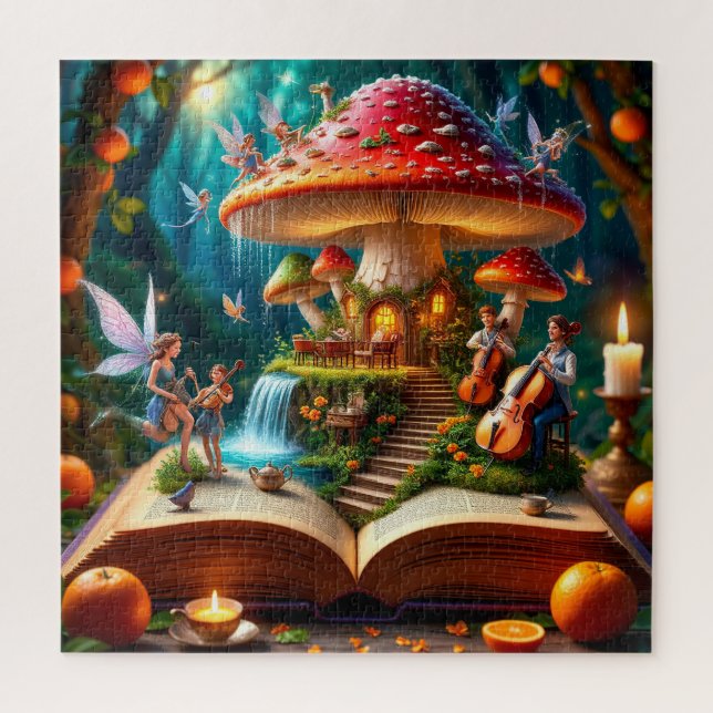 Bezaubernde Waldlandschaft mit Fairies Puzzle (Vertikal)