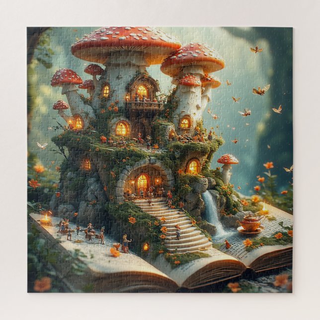 Bezaubernde Waldlandschaft mit Fairies Puzzle (Vertikal)