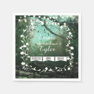 Bezaubernde Waldlichter Rustikale Hochzeit Napkins Serviette