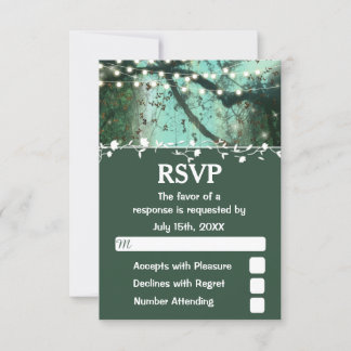 Bezaubernde Waldlichter Rustikale UAWG RSVP Karte